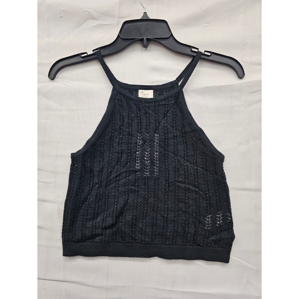 a new day Black Knit Cropped Tank Top